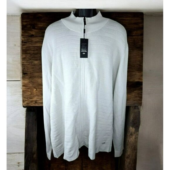 Alfani Mens Full-Zip Cardigan Sweater XXL White Rayon/Nylon New  NWT - Picture 1 of 8